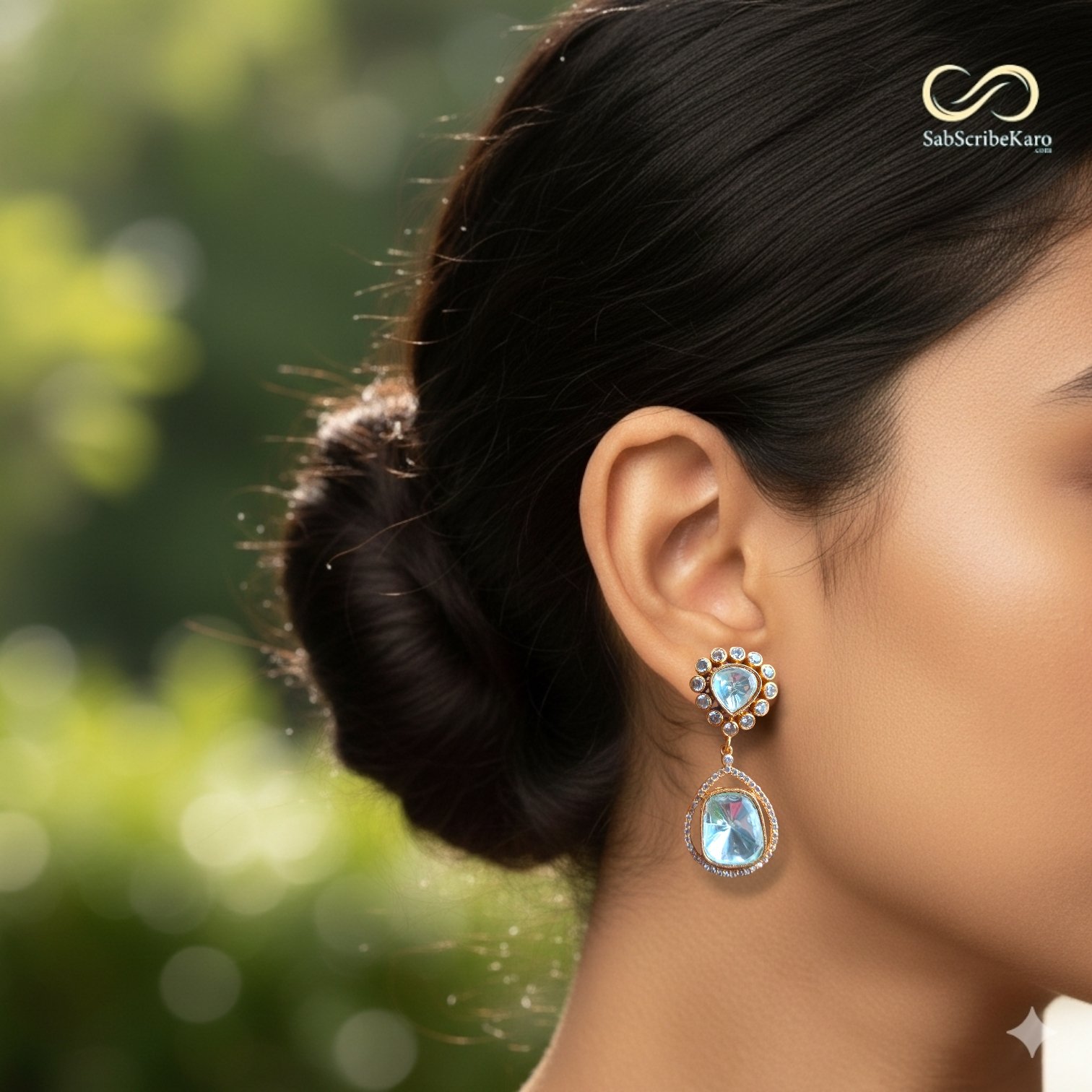 Splendid Kundan Drop Dangler Earrings - Image 2