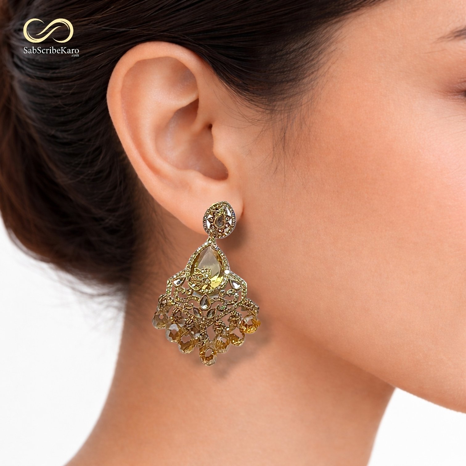 Amber Crystal Chandelier Dangler - Image 2