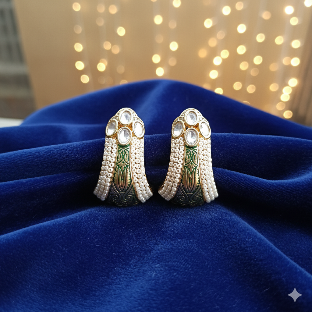 Regal Meenakari & Kundan Hoops