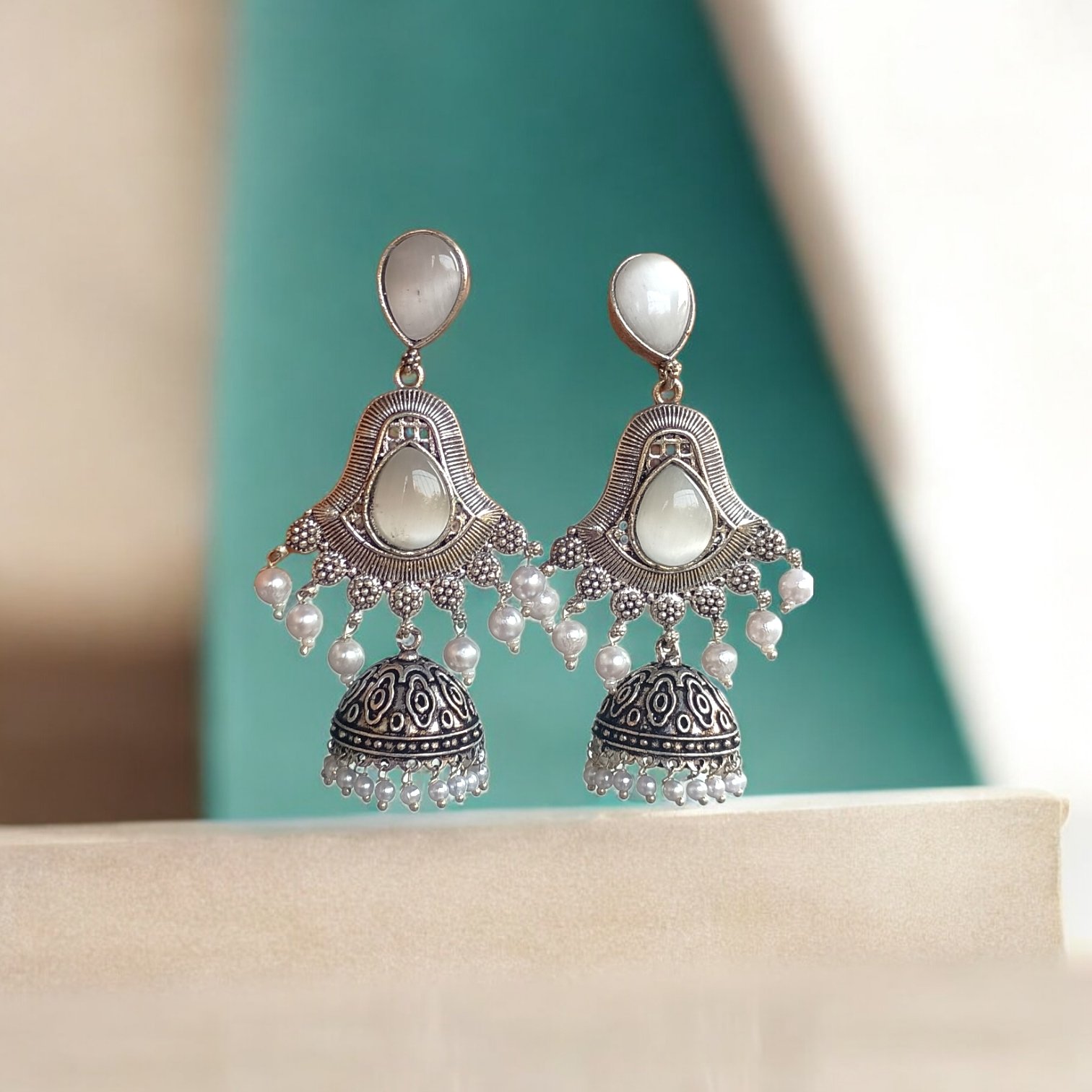 Antique Pearl Dome Jhumka