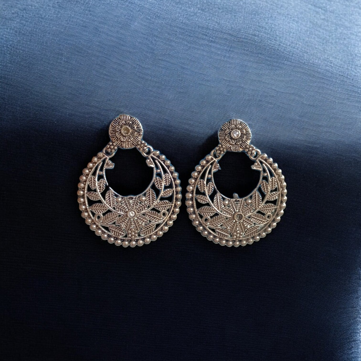 Antique Floral Filigree Chandbali